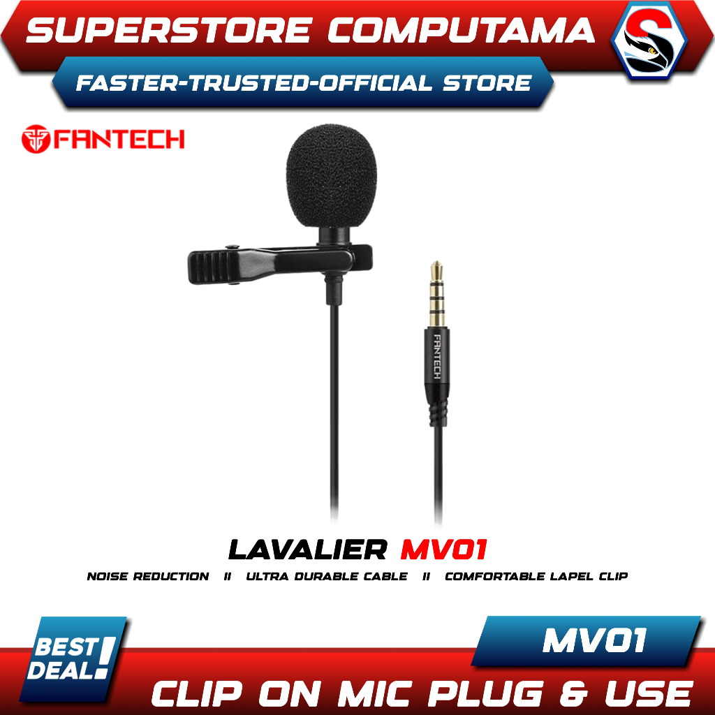 Fantech Mic Clip On MV01 Lavalier Microphone