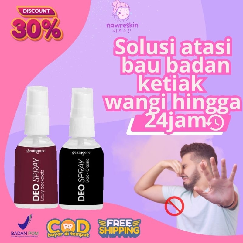 Deodorant Spray Deo Spray Geamoore With Tawas Alami 30 ml Pencerah Penghilang Bau Badan Obat Ketiak 