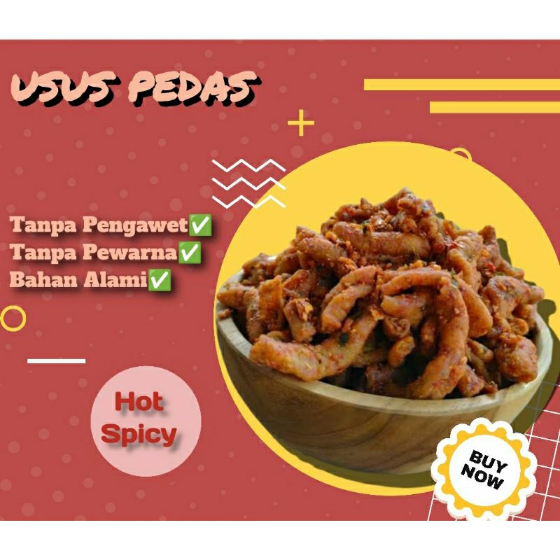 

(1kg) Kripik Usus Pedas,Kripik usus pedas daun jeruk