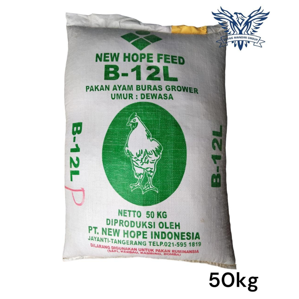 Karungan 50KG B12L NEW HOPE FEED Pakan Ayam Buras Grower Pur Ayam B12L Penampungan