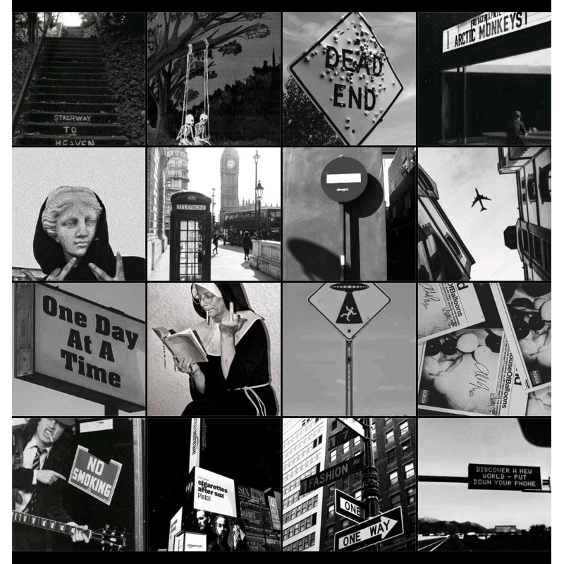 poster kamar aesthetic black and white