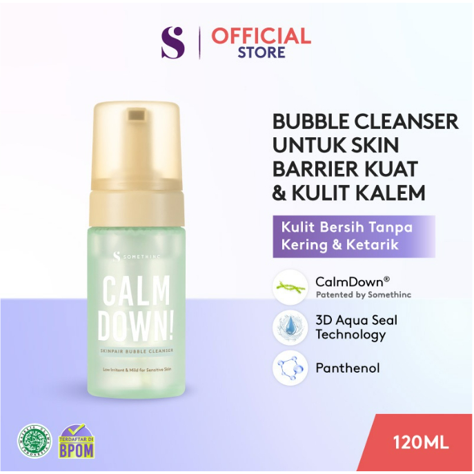 [NEW LAUNCH] SOMETHINC Calm Down! Skinpair Bubble Cleanser 120 ml - (Madagascar Centella Asiatica, Skin Barrier, Kulit Sensitif, Kulit Iritasi)