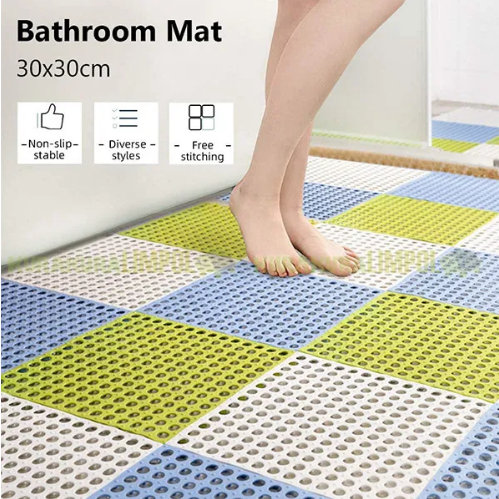 karpet Kamar mandi POLKADOT PVC Alas Keset Anti Licin Bathroom Non-slip 30x30 cm