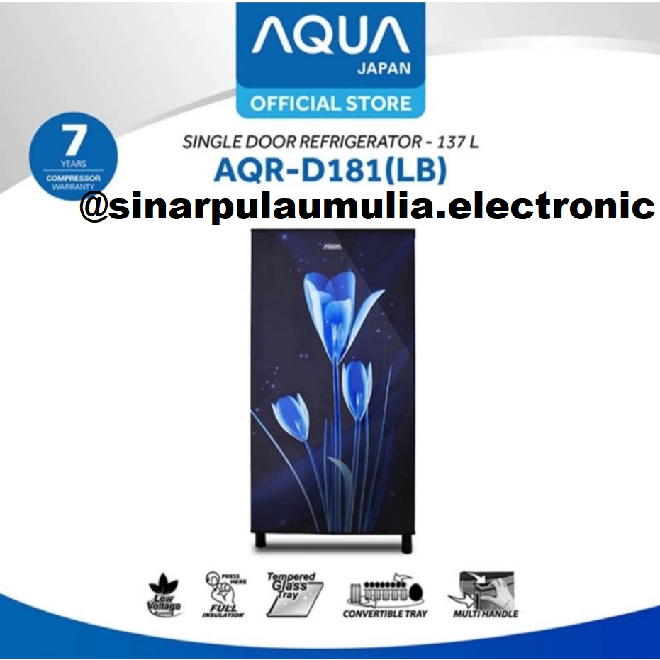 Aqua Kulkas 1 Pintu 137 Liter Low Watt - AQR D181 LB / AQRD181LB / AQR D 181 LB