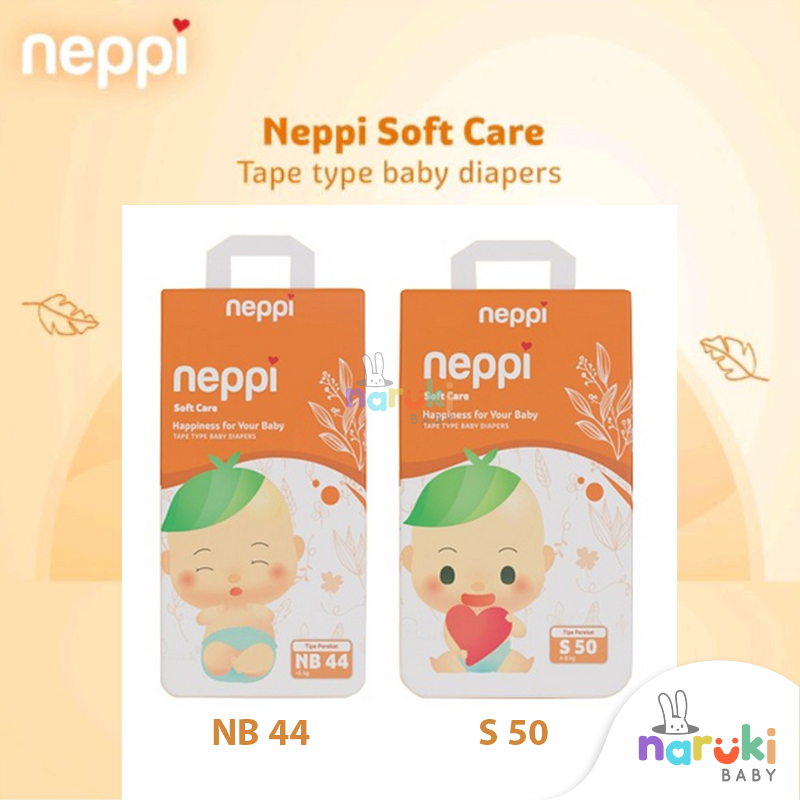 Neppi Soft Care Tape Baby Diapers NB44 S50 Popok Bayi Perekat