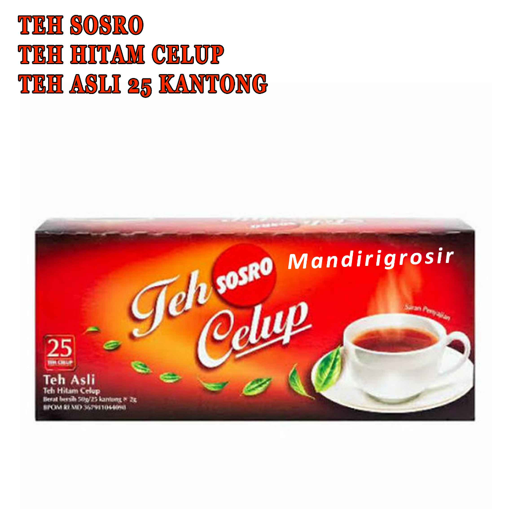 Teh Asli* Teh Sosro Celup* Teh Hitam Celup* 50gr* 25 kantong