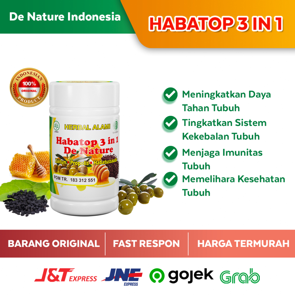 [Habatop 3 in1 De NATURE] Extra Jintan Hitam Habatussauda 100% Original Obat Sendi Lutut Sakit Dan T