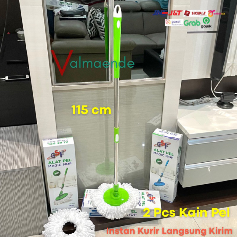 Pel Lantai Putar Otomatis Alat Pel Lantai Tongkat Pel Lantai GSF 3903 Magic Mop Pembersih Lantai