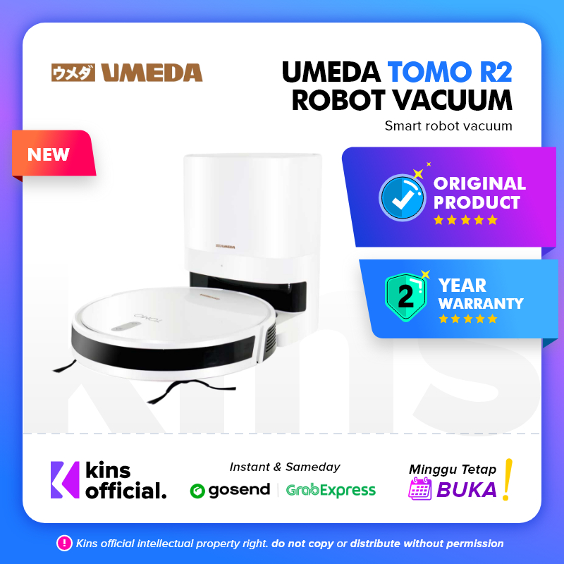 Umeda Tomo R2 Robot Vacuum Cleaner Mop + Auto Empty Station (Sapu Pel)