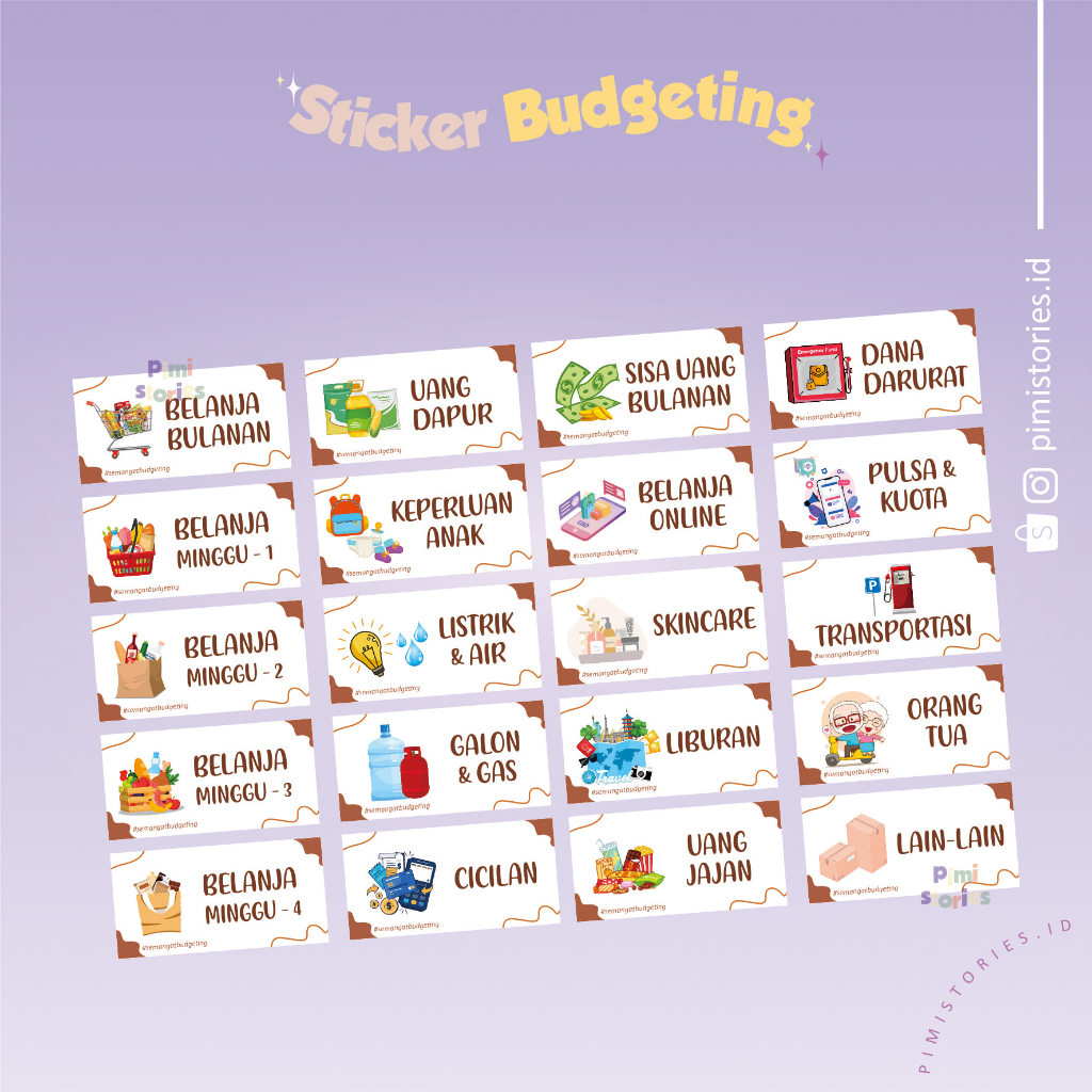 STIKER BUDGETING ⚫ WALLET ORGANIZER ⚫ STIKER DOMPET KEUANGAN