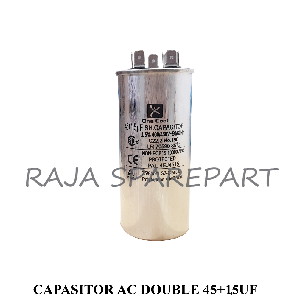 Capasitor Running AC Double 45+1,5UF