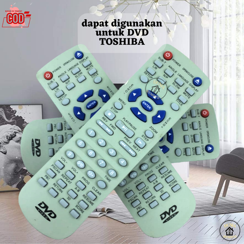 Remot Remote DVD TOSHIBA Abu Tanpa setting GRADE ORI