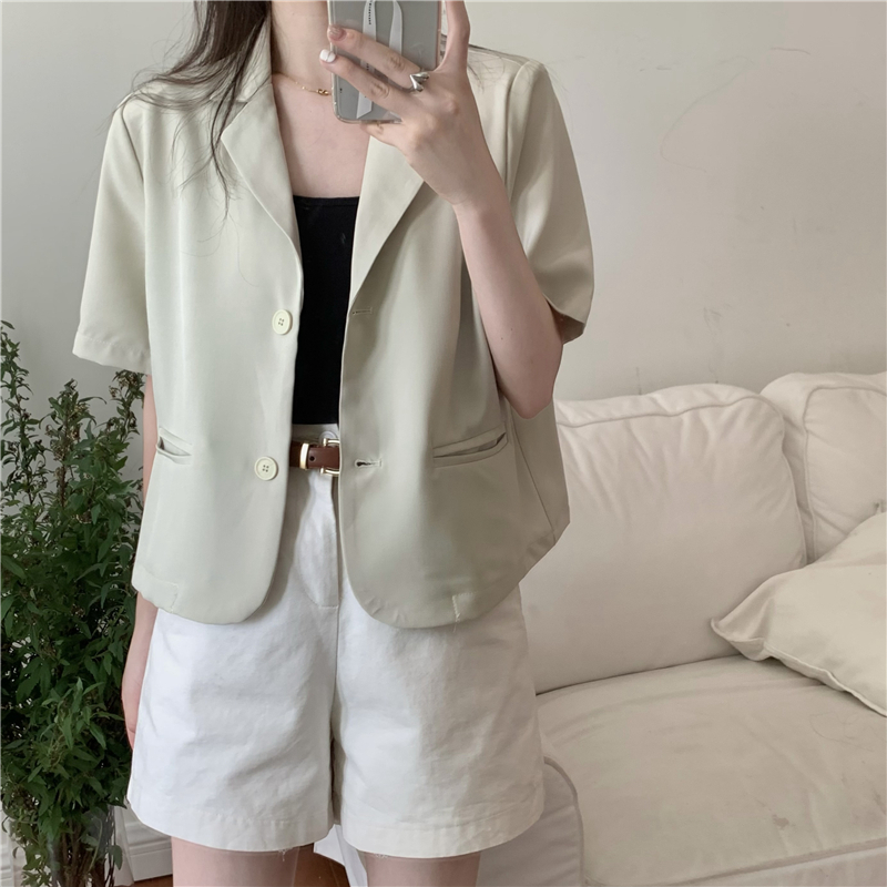 Blazer Premium Wanita Lengan Pendek Korean Style Crop Jaket wanita Import Blazer Casual