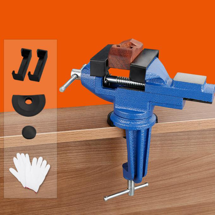 CLAMP / PENJEPIT / RAGUM /  TABLE CLAMP VISE / CATOK MEJA UKURAN 60MM/2,8 inch BIRU BAHAN BESI PRESISI