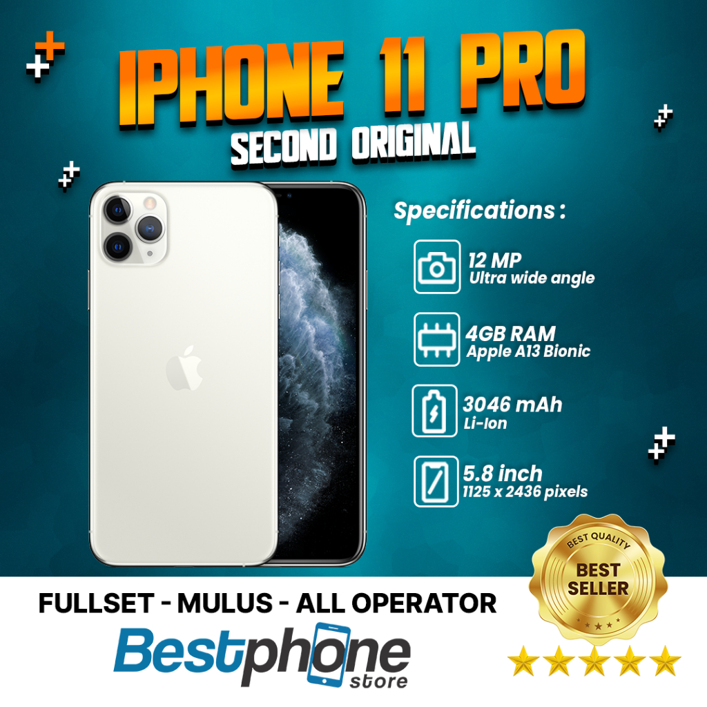 iPhone 11 Pro 256Gb-512Gb Silent Fullset Ori Ex Inter Second Like New Mulus 100% 3utools Hijau