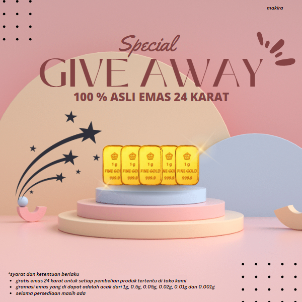 Logam Mulia 24 Karat 1g, 0.5g, 0.05g, 0.02g, 0.01g dan 0.001g Babygold Mini gold Minigram Emas Kecil