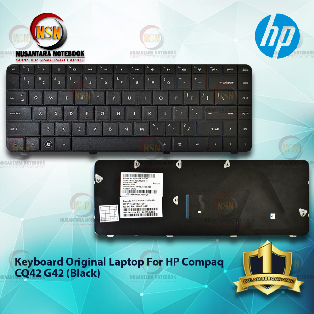 Keyboard Laptop HP Compaq Presario CQ42 G42 Series - Hitam Black