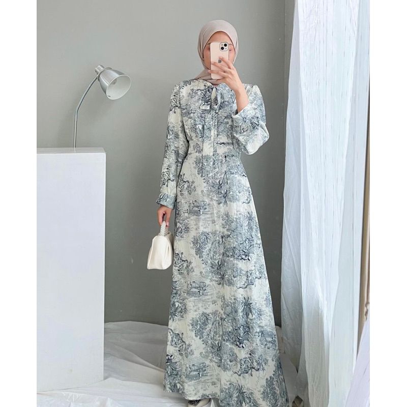 IBUKI SHAKILA PATTERN MIDI &amp; MAXI DRESS BAHAN SUPER PREMIUM