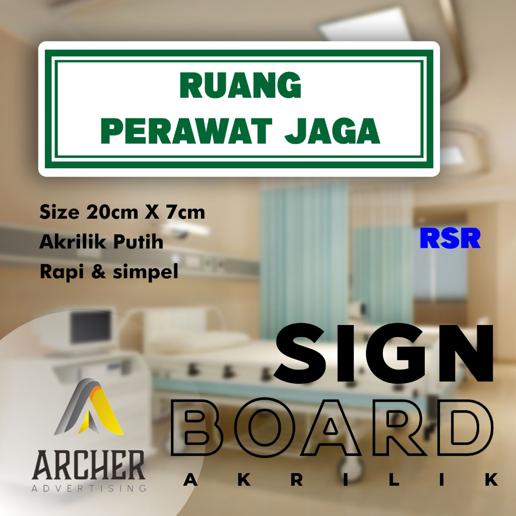 SIGN BOARD AKRILIK PENUNJUK RUANGAN | RUANG PERAWAT JAGA