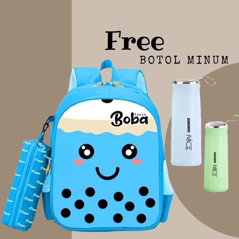 Tas Boba - Tas anak sekolah - Tas Ransel Sekolah Anak -Tas sekolah Anak - Tk,Sd,Smp Premium Free Botol Minum Import