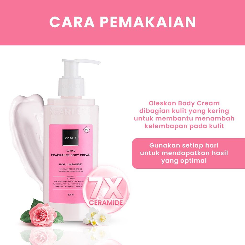 BPOM Scarlett Whitening Body Lotion Body Shower Scrub Serum Cream Loving Pencerah Kulit Badan