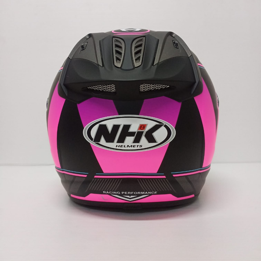 HELM NHK R6 MOTIF WAVE BLACK PINK DOFF HALF FACE