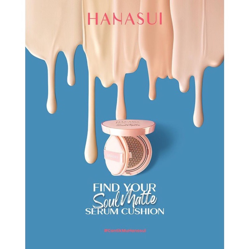 Hanasui  serum cushion soulmatte cushion wajah 15g | hybrid make up no cracking matte