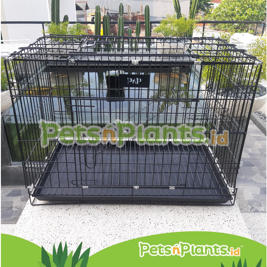 PnP 75x45x53 cm Kandang Besi Lipat Tingkat Hewan Burung Kelinci Anjing Kucing Sugar Glider