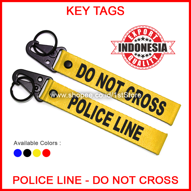 GANTUNGAN KUNCI POLICE LINE PREMIUM KEYCHAIN SEPEDA MOTOR MOBIL TAS KEY CHAIN BAG TAG TALI STRAP KEY