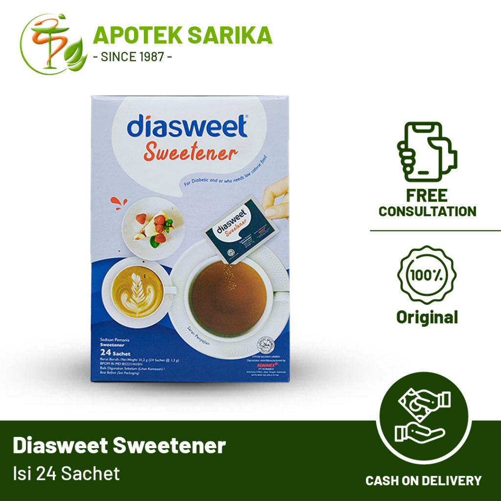 

Diasweet Sweetener Isi 24 Sachet (Pemanis Rendah Kalori)