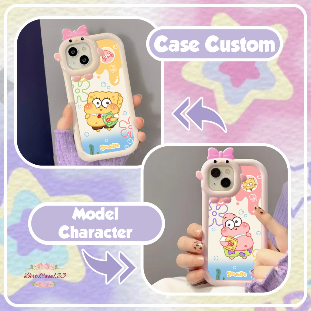 CUSTOM SOFTCASE PITACU FRAME KARAKTER CUSTOM SPONGEBOB FOR IPHONE 6 7 8 6+ 7+ 8+ X XS XR XS MAX 11 12 13 14 PRO MAX BC7456