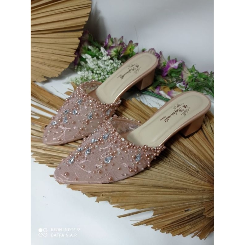 sepatu wedding sintya rosegold 5cm tahu