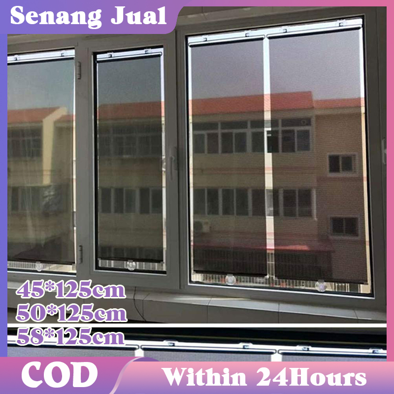 Gorden Gulung Roller Blind / Korden Jendela Tempel Tanpa Paku / Tirai Jendela Gulung Punch-free