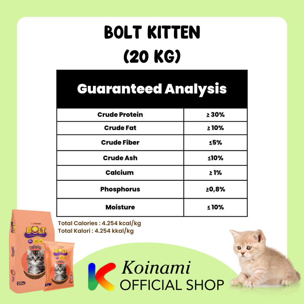 BOLT KITTEN 20 KG / MAKANAN KUCING