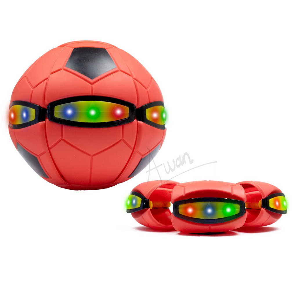 Mainan Anak Bola Ufo Bola Injak Lempar LED Bola Lipat Bisa Nyala Mainan Bola Terbang Injak Lempar