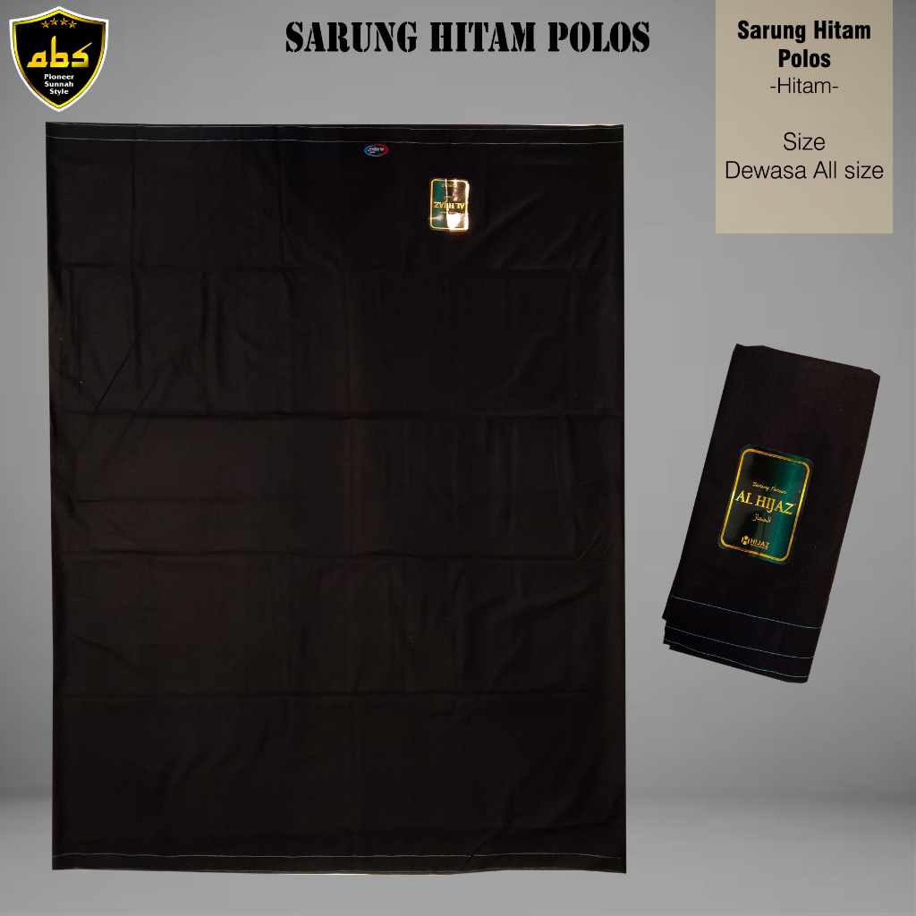 Sarung Tenun Halus Al Hijaz Spesial Motif Hitam Polos Super Perlengkapan Sholat Pria Wanita Dewasa