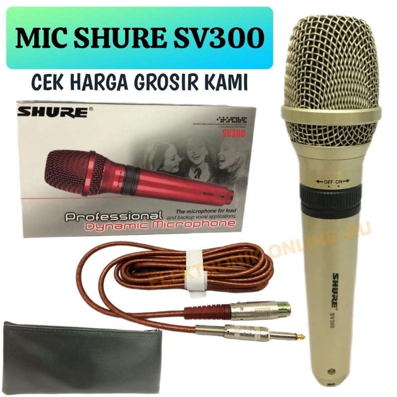 MICROPHONE VOCAL SHURE SV300 PROFESIONAL SILVER