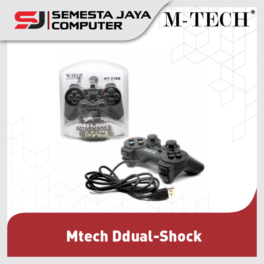 Gamepad Usb Single Mtech/Joystik Pc /Cpu/Stik Laptop Ps Getar Hitam