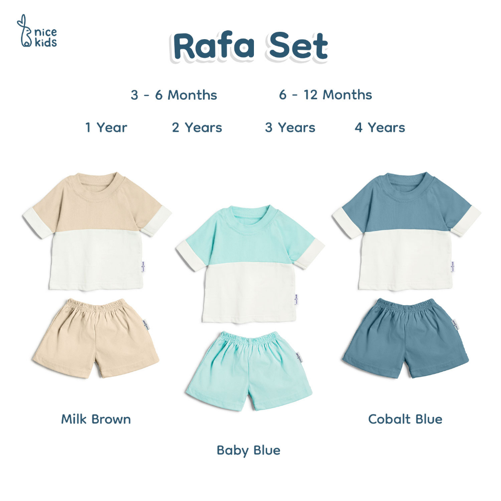 Nice Kids - Setelan Rafa Set Baju Atasan Celana Bawahan Anak Bayi (Usia 3 Bulan - 4 Tahun)