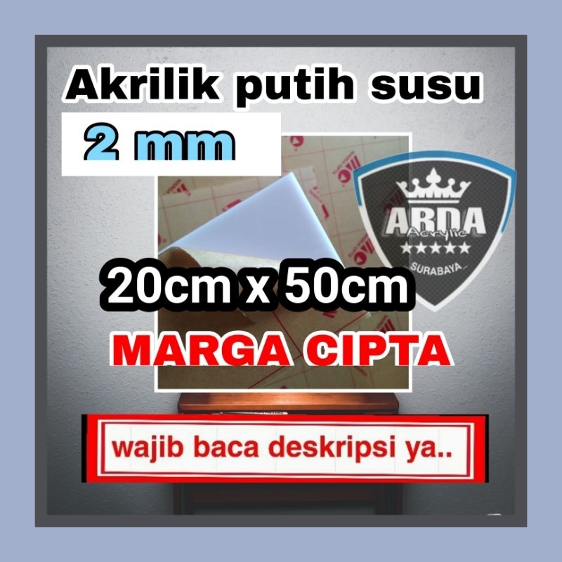 

Akrilik 2mm putih susu ukuran 20 x 50 Akrilik lembaran acrylic white