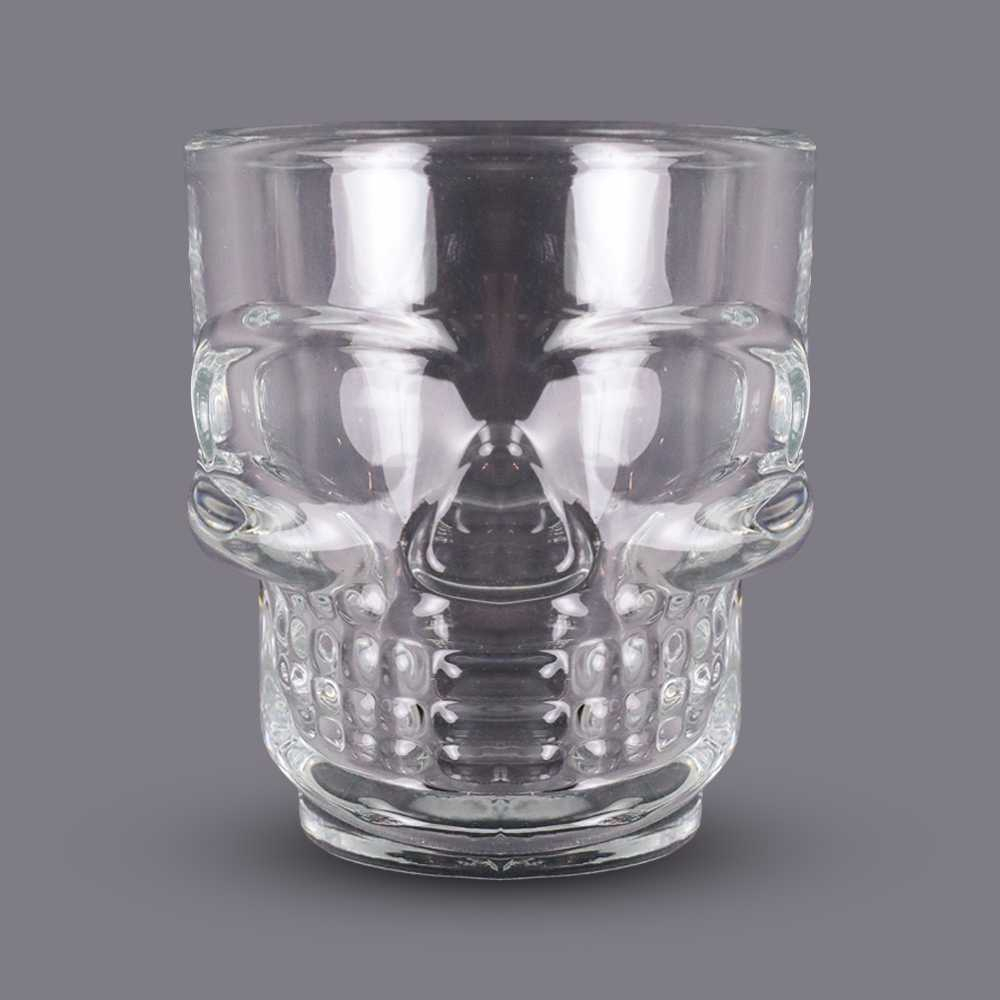 Gelas Whiskey Rock Glass Shot Skull Head Crystal Desain Artistik Minimaslis Gelas Minum Berkualitas