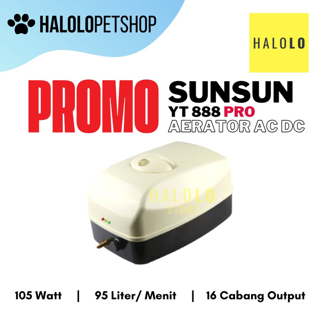 PROMO Aerator AC DC SUNSUN YT 888 PRO Pompa Udara Kolam Aquarium
