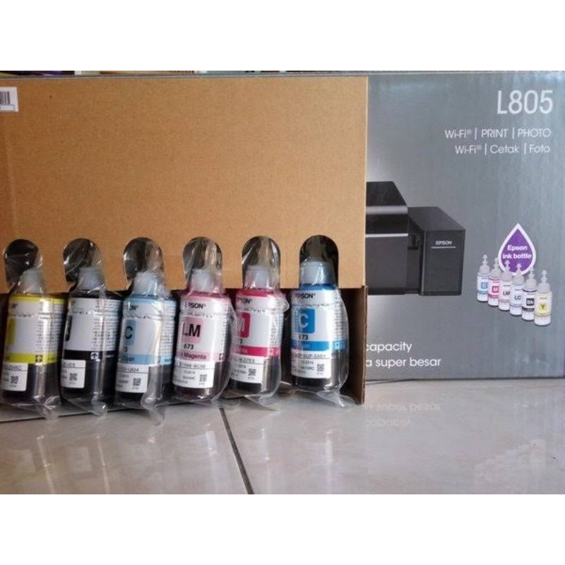 Tinta Epson 673 Losepack Original, bawaan printer baru L805
