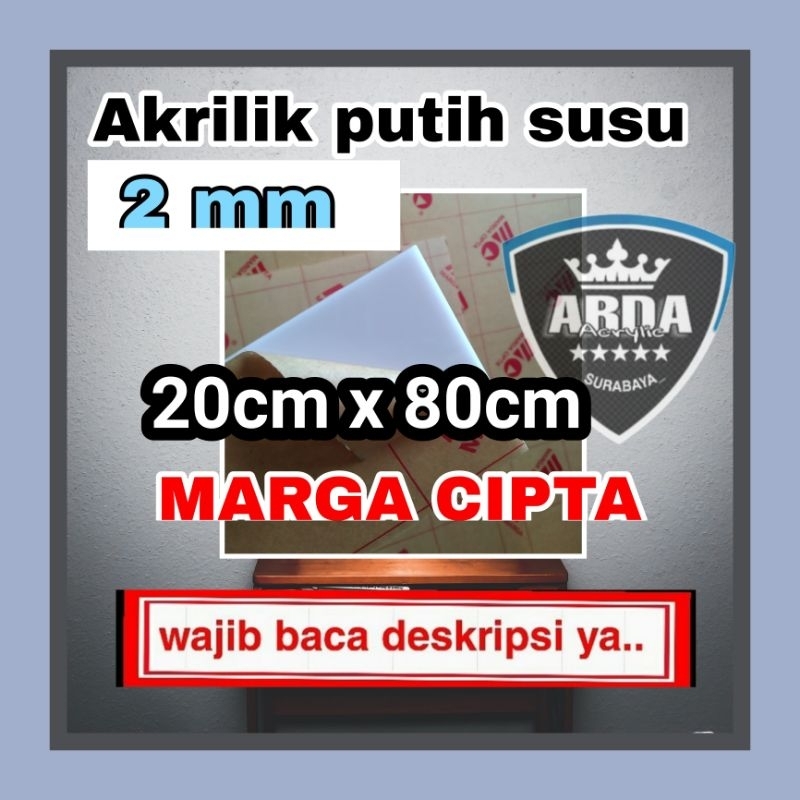 

Akrilik 2mm putih susu ukuran 20 x 80 Akrilik lembaran acrylic white