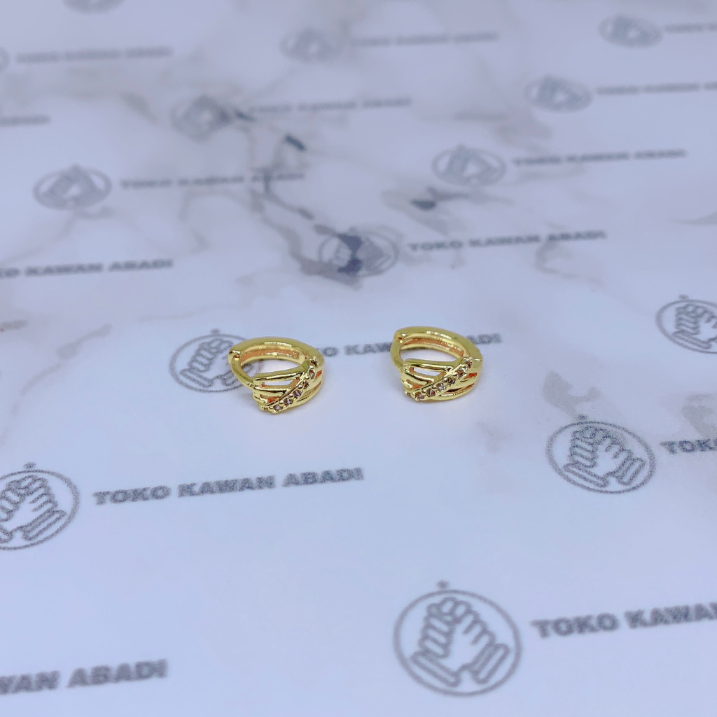 Xuping Gold Anting Anak Perempuan Anti Karat Model Clip Cantik *18