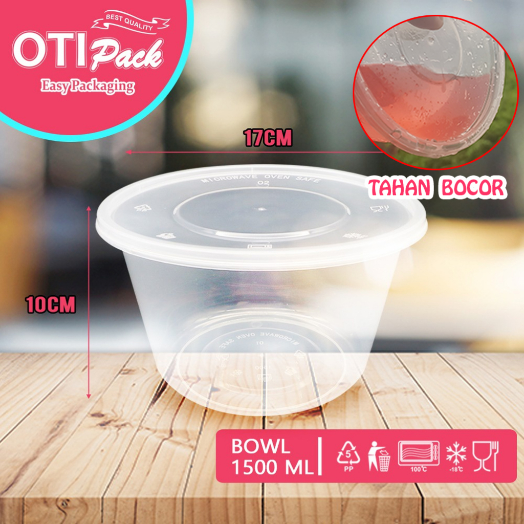 Thinwall Otipack Bowl 1500ML/ Thinwall Bulat/Mangkok OTB1500 Isi 25PC