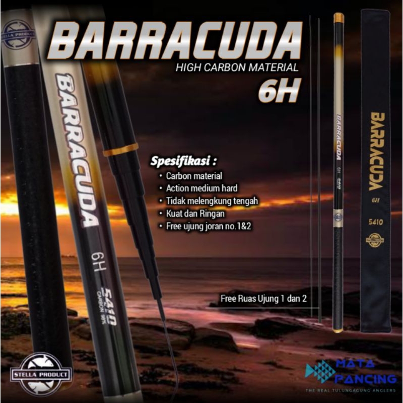 Joran tegek stella barracuda 270 360 450 540 medium carbon free ujung no 1 2 action medium hard igur