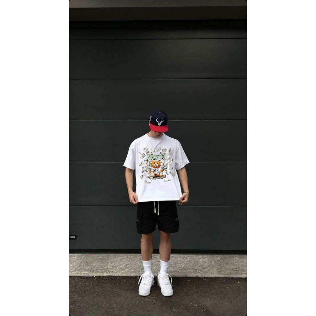 T-Shirt Oversize Unisex Pria Wanita Moschino