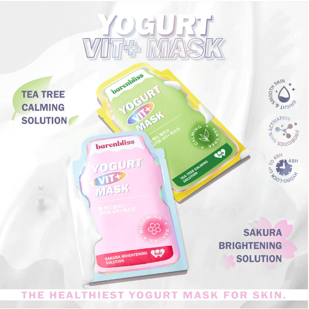 BNB barenbliss Yogurt Vit+ Mask - Calming Sheet Mask Korea Essence Serum Masker Wajah Skincare 25ml