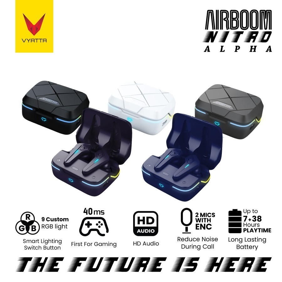 VYATTA AIRBOOM NITRO ALPHA TWS BLUETOOTH HEADSET EARPHONE GAMING